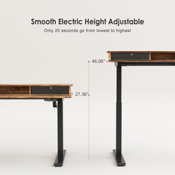 Inbox Zero Fezibo Height Adjustable Standing Desk & Reviews Wayfair